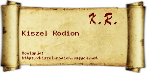 Kiszel Rodion névjegykártya